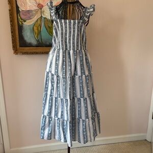 J. Crew Floral and Stripe Maxi Dress